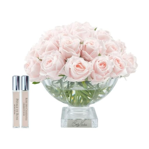 Cote Noire Luxury Centrepiece 37 Rose Bud Bouquet - French Pink & Silver Badge