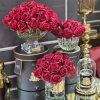 Cote Noire Luxury Centrepiece 37 Rose Bud Bouquet - Red & Gold Badge - Image 2
