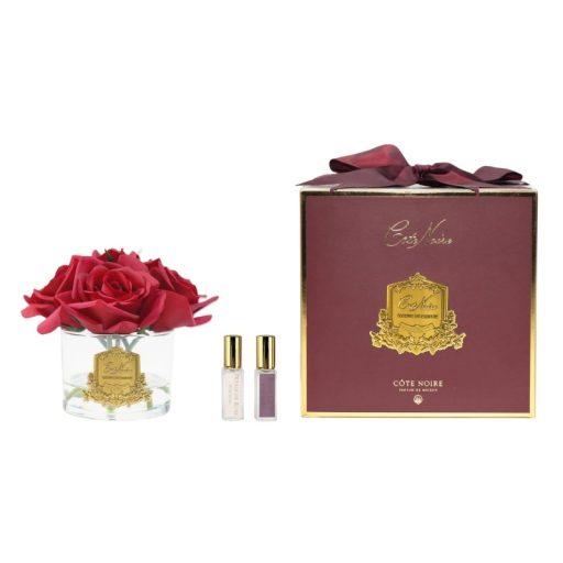 Cote Noire Perfumed Natural Touch 5 Roses LTD - Clear - Carmine Red - Burgundy Box
