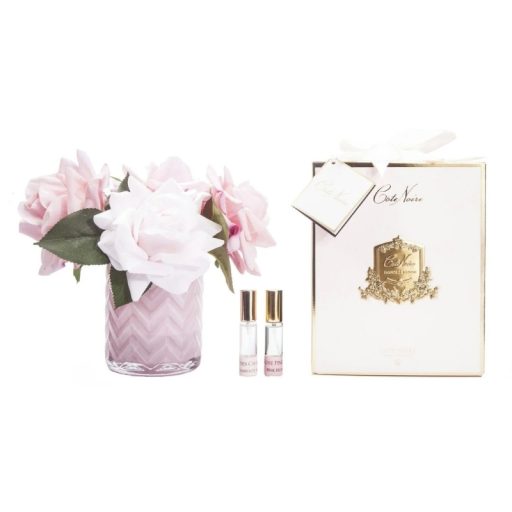 Cote Noire Herringbone Flower Pink - Pink Roses