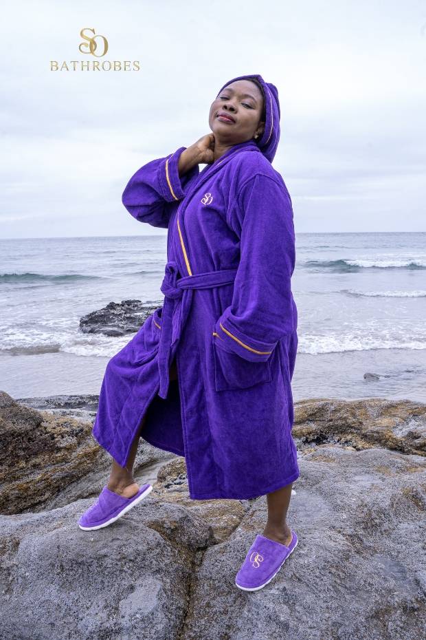 Queens Royal Purple Bathrobe Set